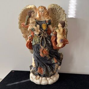 Angel Figurine with Cherubs 12 inches (resin)